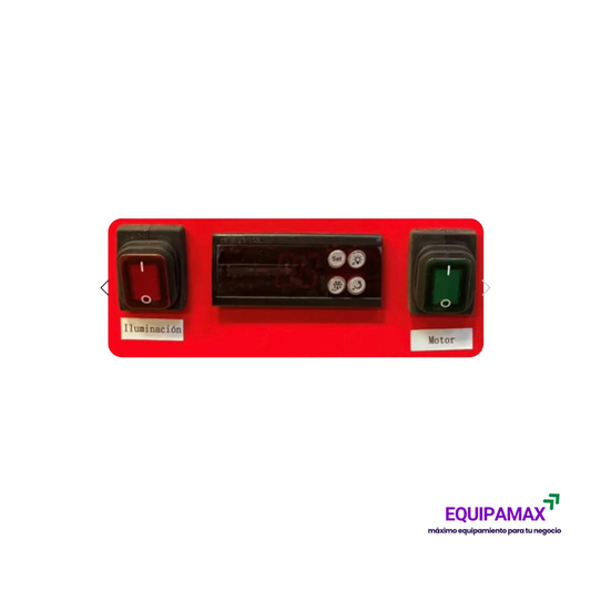 VITRINA REFRIGERADA VIDRIO CURVO 2 MTS CON APERTURA FRONTAL Y DESHIELO AUTOMÁTICO