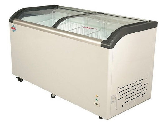 CONGELADOR ISLA 520L CON TAPA DE VIDRIO CURVO