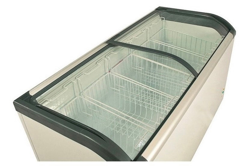 CONGELADOR ISLA 520L CON TAPA DE VIDRIO CURVO