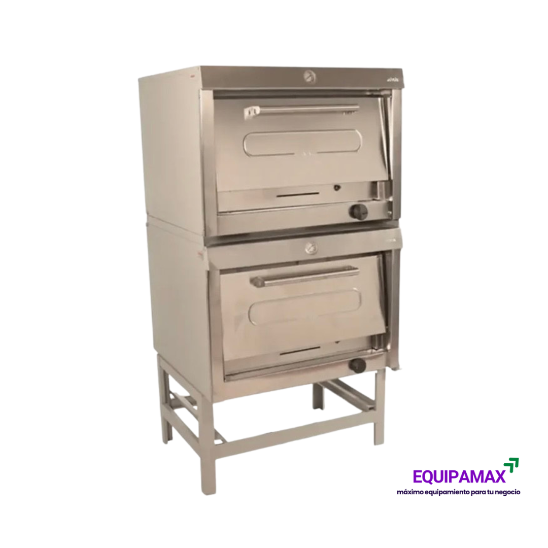HORNO DE 2 CÁMARAS CON LADRILLO REFRACTARIO A GAS GPL