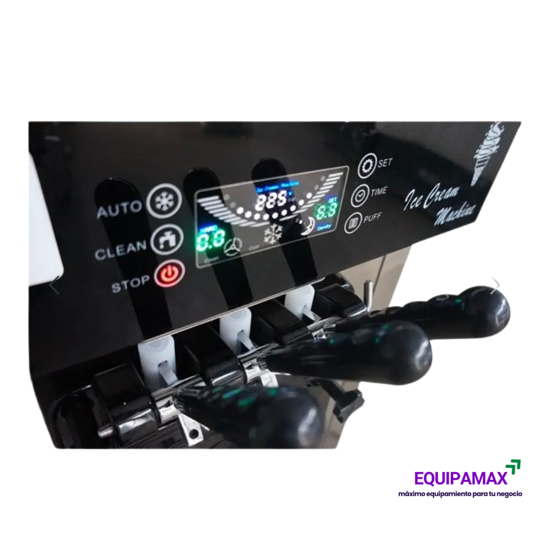 MÁQUINA DE HELADOS SOFT CON PANTALLA TÁCTIL Y BOMBA PRESURIZADORA