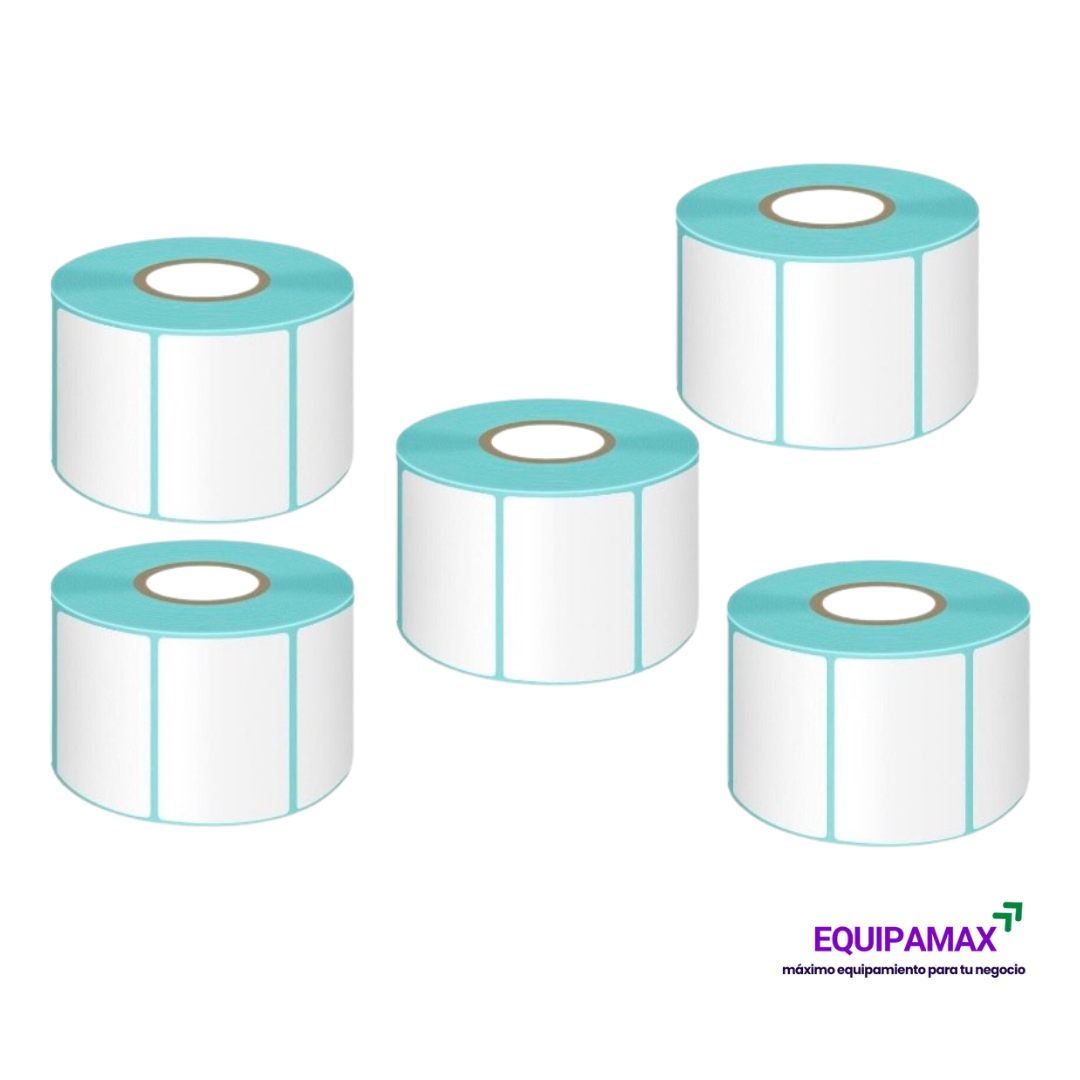 PACK X5 ROLLOS DE ETIQUETAS TÉRMICAS AUTOADHESIVAS 60X40MM – 4000 UNIDADES